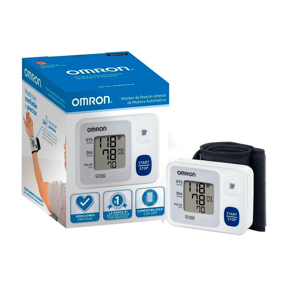OMRON TENSIOMETRO DE MUÑECA HEM-6124 30 MEMORIAS