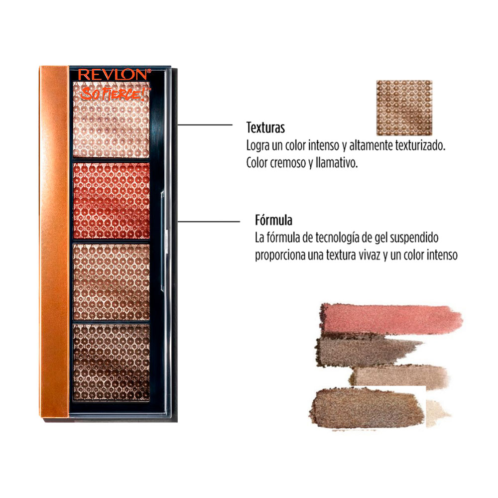 REVLON PALETA SOMBRAS SO FIERCE 965 4 TONOS