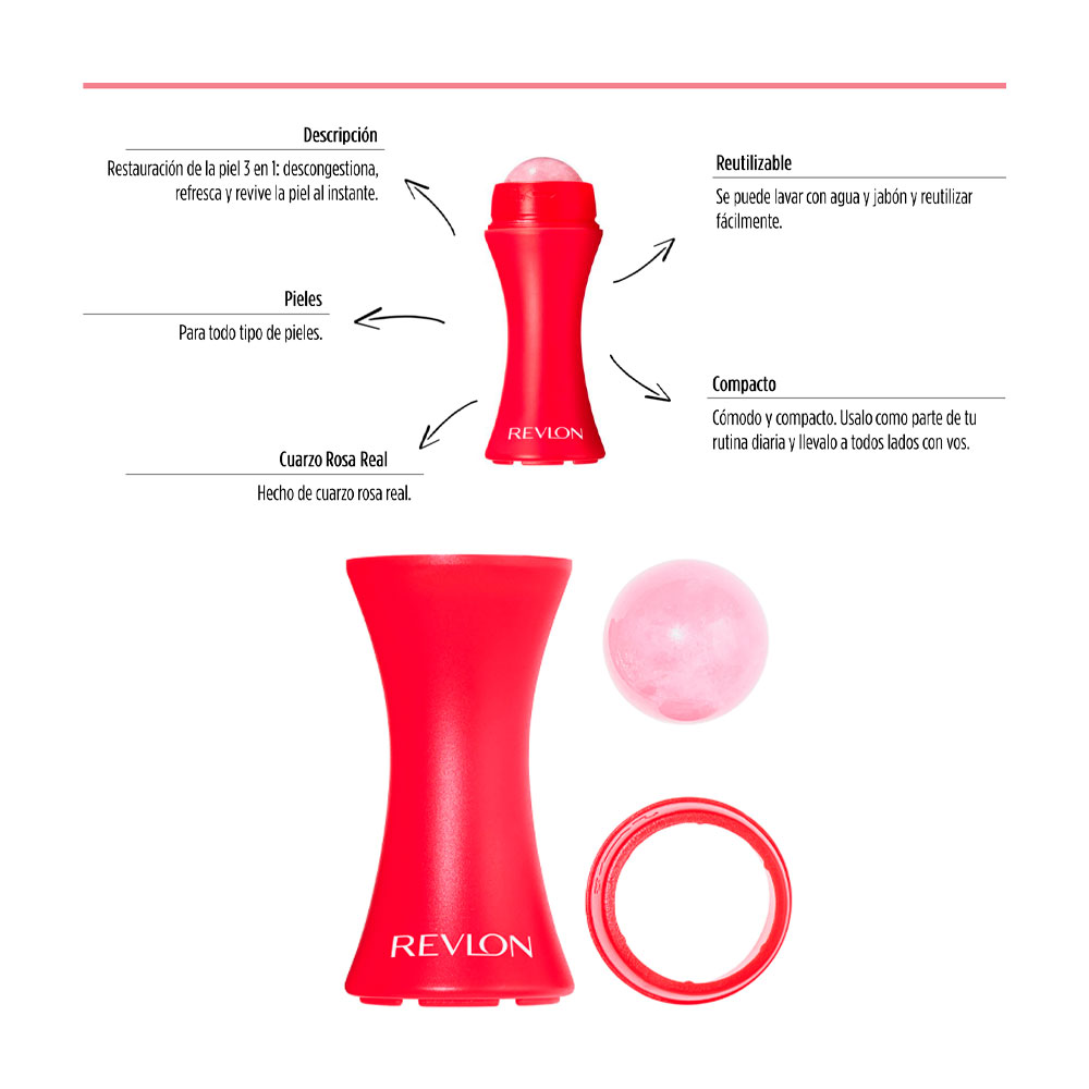 REVLON RODILLO C/MANGO PLASTICO PIEDRA CUARZO