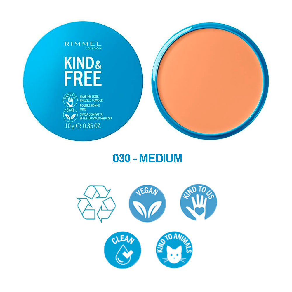 RIMMEL POLVO COMPACTO KIND & FREE 030 MEDIUM