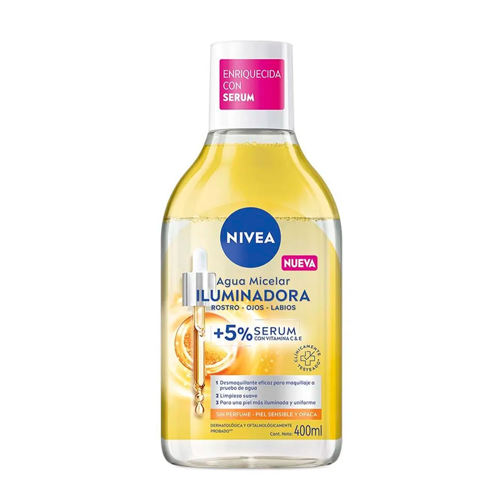 NIVEA AGUA MICELAR BIFAS.ILUMINADORA C/SERUM 400ml