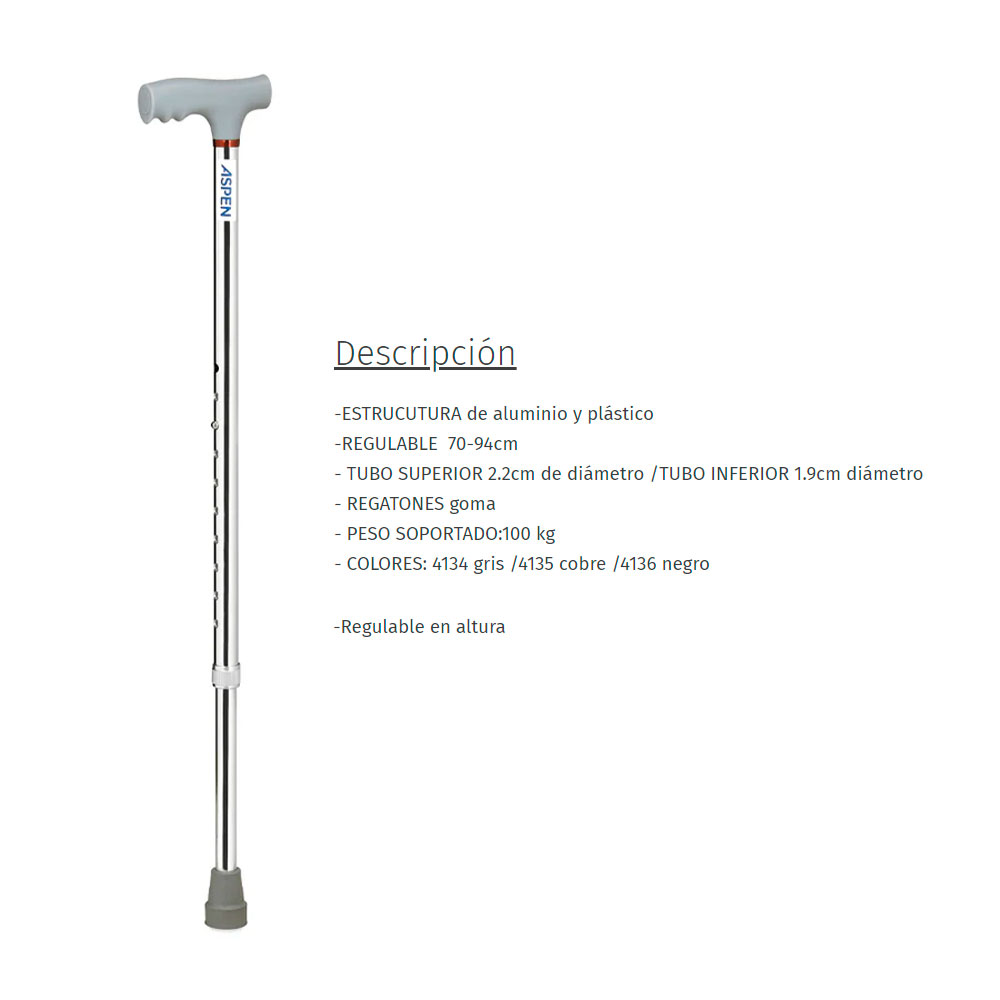 ASPEN BASTON MANGO T REGULABLE PLATA (JL920D)