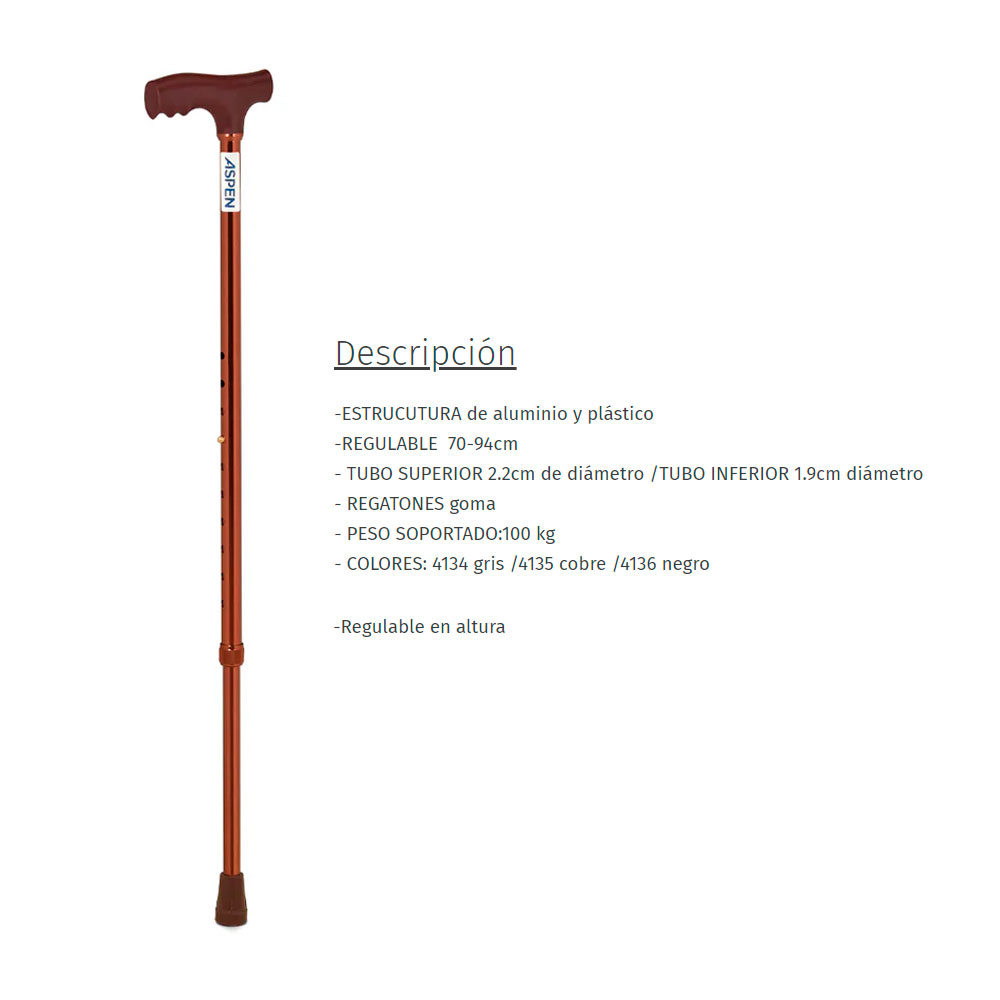 ASPEN BASTON MANGO T REGULABLE COBRE (JL9206)