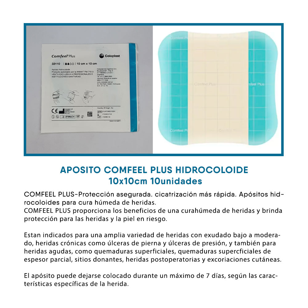 APOSITO COMFEEL PLUS HIDROCOLOIDE 10x10cm 10un