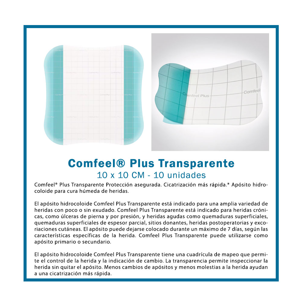 APOSITO COMFEEL PLUS TRANSP.HIDROCOLOIDE 10x10 10u