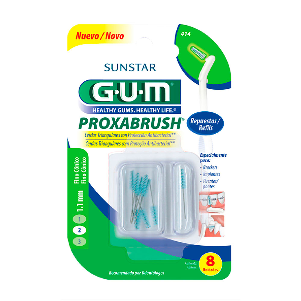 GUM CEPILLO INTERDENTAL 414 0.8mm REPUESTO x8