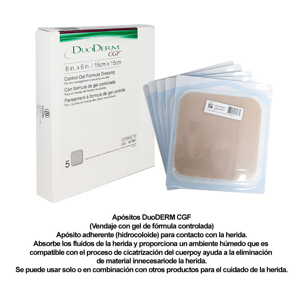 APOSITO DUODERM CGF FORMULA GEL 15x15 5u P/ULCERAS