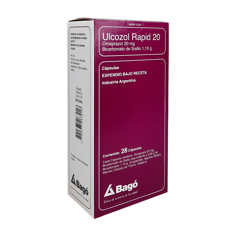 ULCOZOL RAPID 20 MG.X 28 CAPSULAS