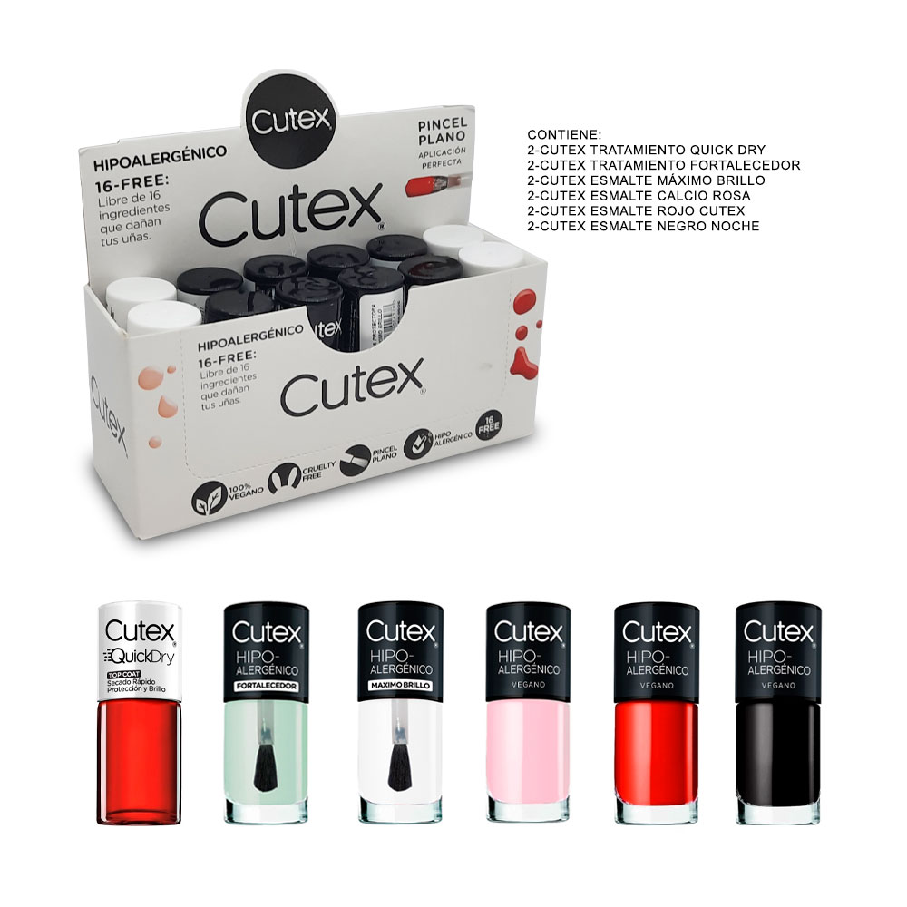 CUTEX KIT A ESMALTES 12un