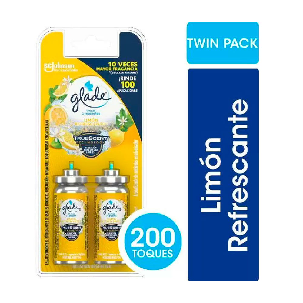 GLADE TOQUE LIMON REFRESCANTE REPUESTO 2un