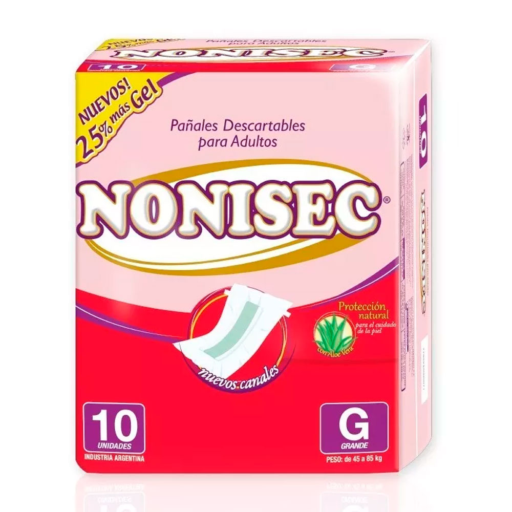NONISEC PAÑAL ADULTO RECTO G 10un