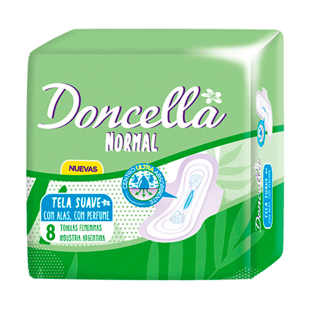 DONCELLA TOALLITA NORMAL C/ALAS C/PERFUME 8u