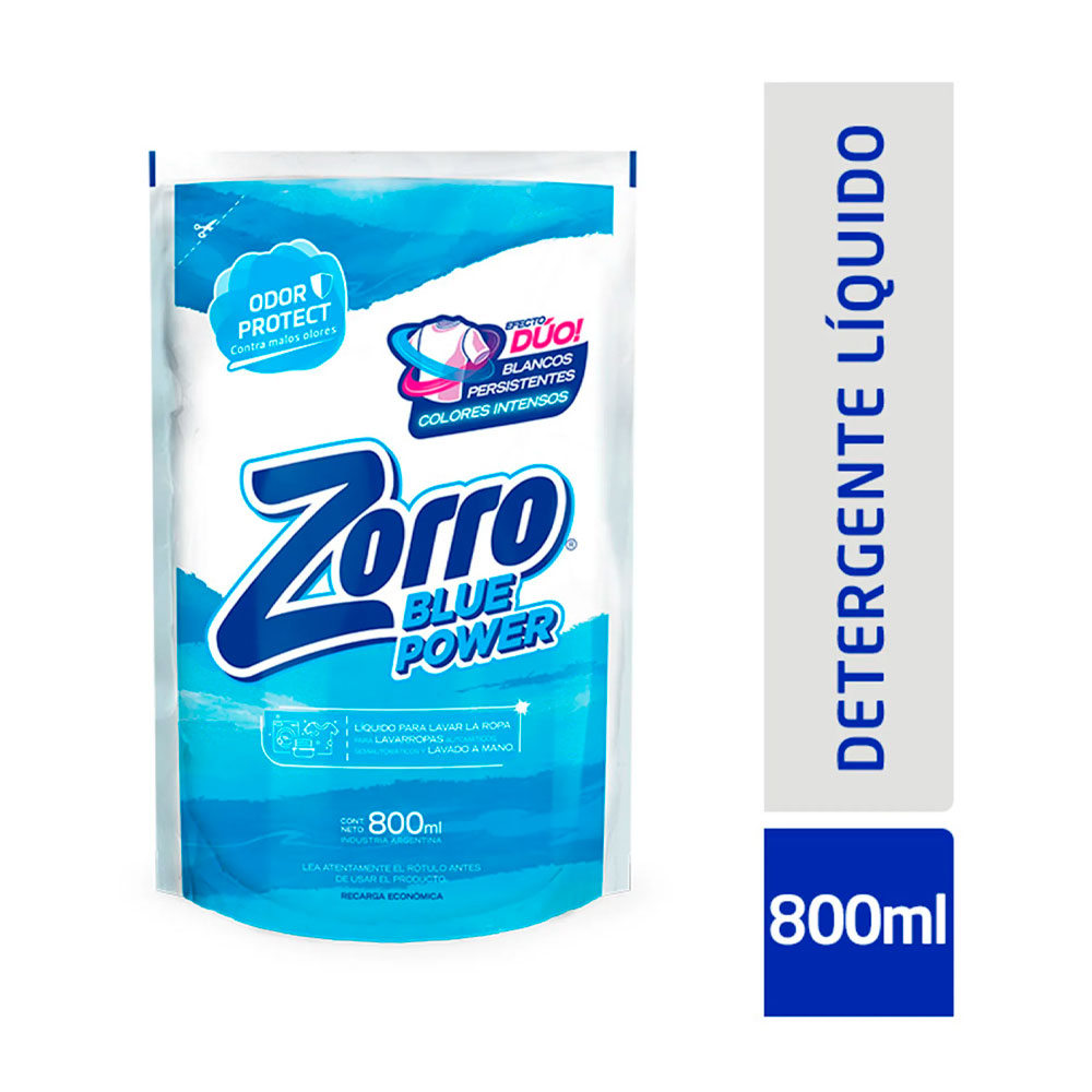 ZORRO BLUE POWER JABON LIQUIDO 800ml POUCH