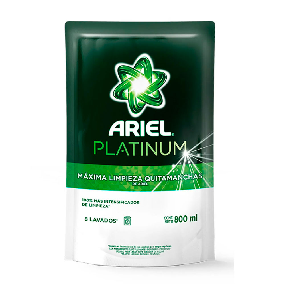 ARIEL JABON LIQUIDO PLATINUM POUCH 800ml