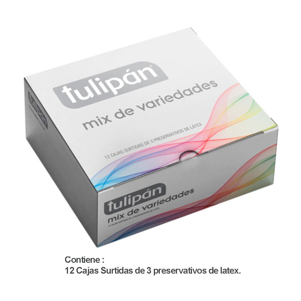 PRESERVATIVOS TULIPAN MIXTA 12 ESTUCHES x 3un