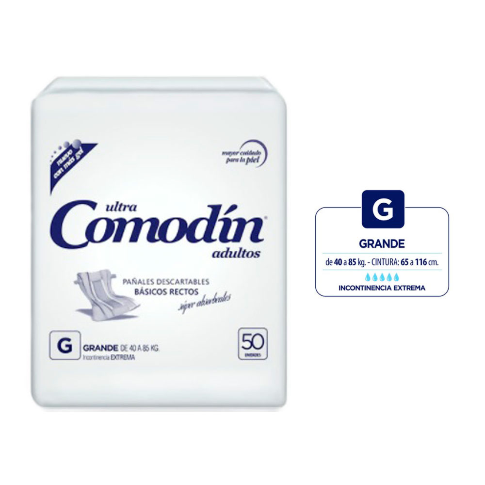 COMODIN PAÑAL RECTO BASICO TALLE G 50un
