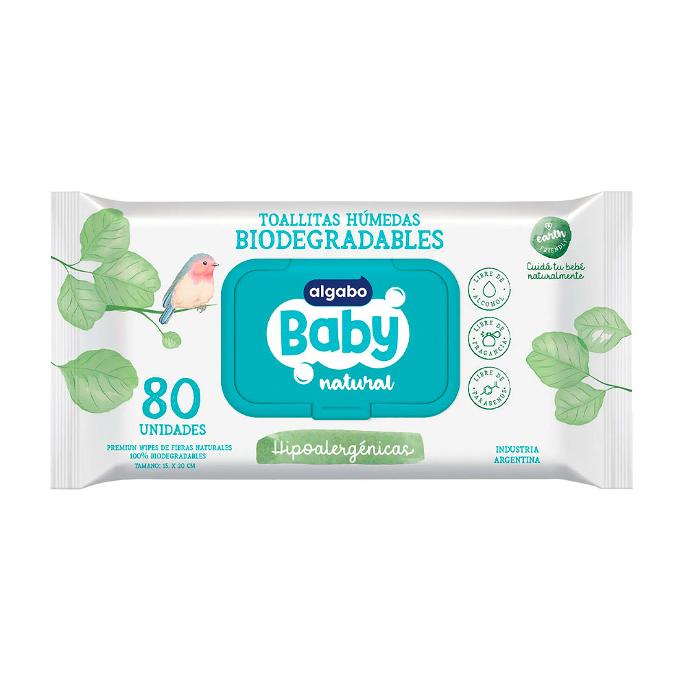 ALGABO BABY TOALLITAS HUMEDAS BIODEGRADABLES 80un