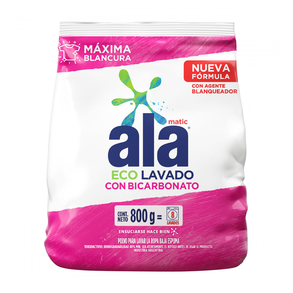ALA MATIC JABON POLVO 800g C/BICARBONATO