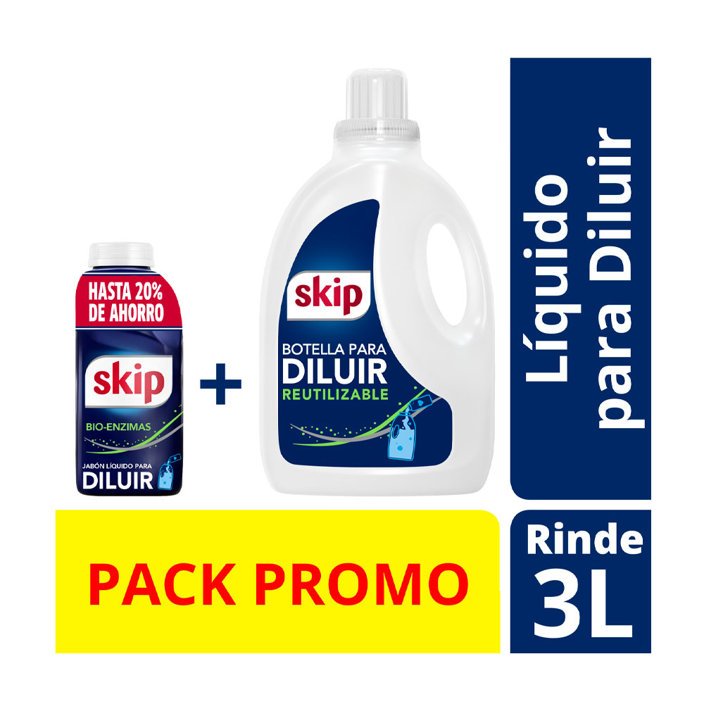 SKIP JABON LIQUIDO PARA DILUIR 500ml+BOTELLA 3lt