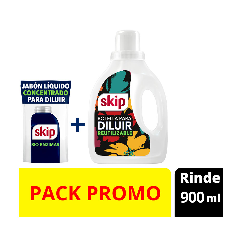 SKIP JABON LIQUIDO PARA DILUIR 150ml+BOTELLA 900ml