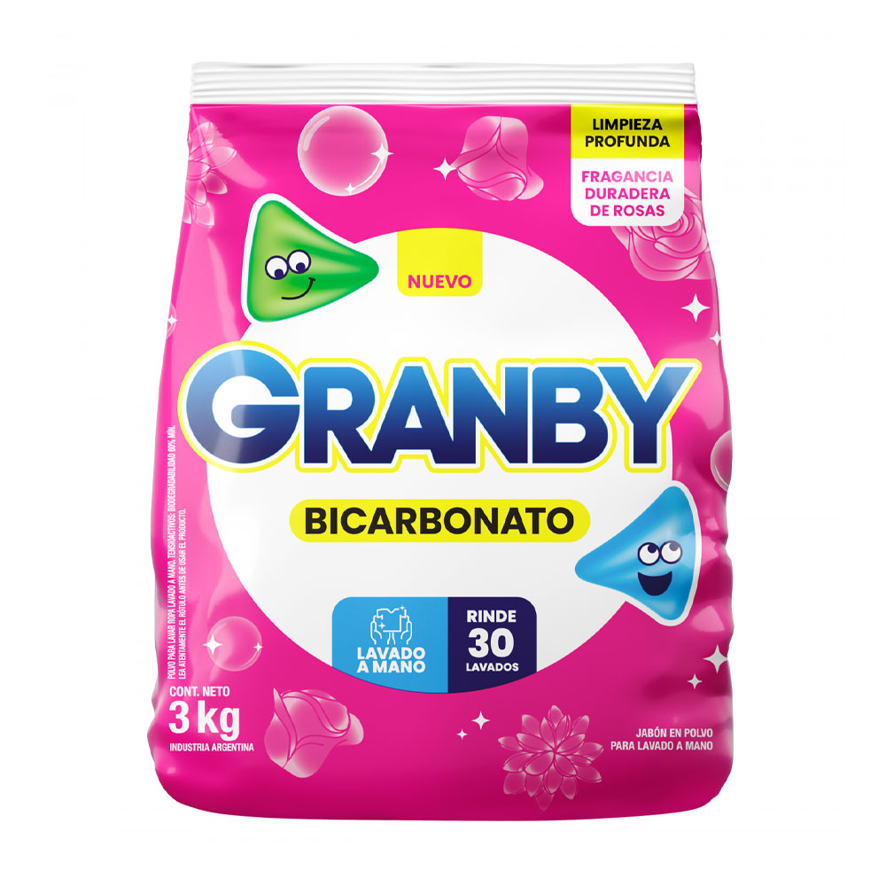 GRANBY JABON POLVO LAVADO A MANO ROSAS 3kg