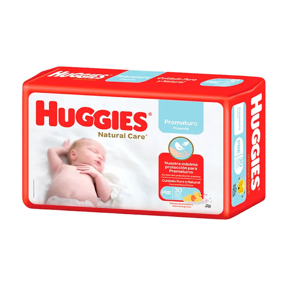 HUGGIES PAÑAL NATURAL CARE PREMATUROS 30un