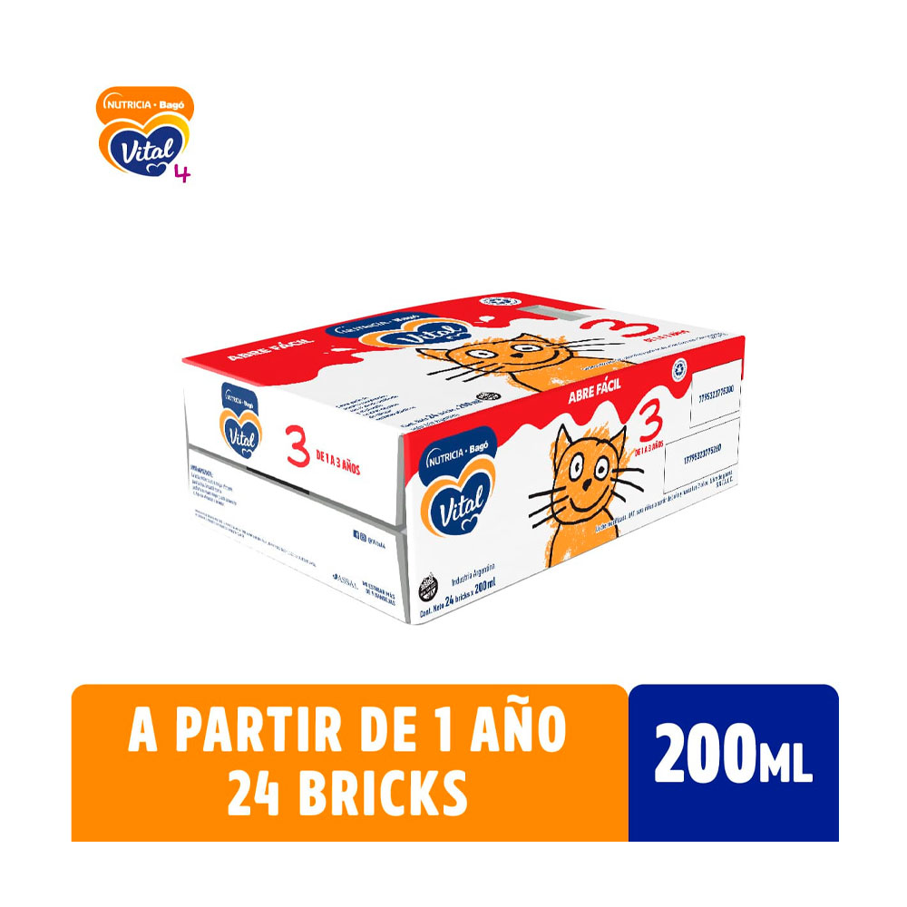 VITAL INFANTIL 3 NE x 200ml PACK x 24 UNIDADES