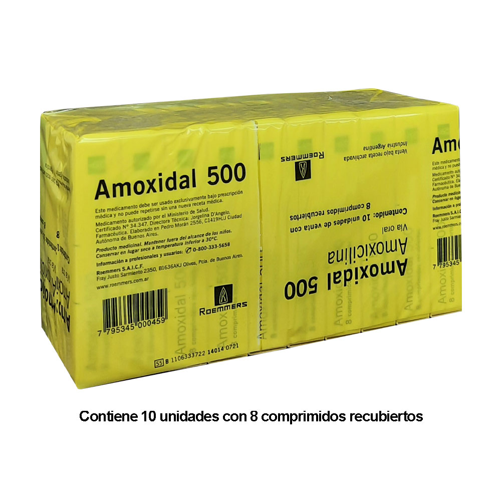 AMOXIDAL 500 X 10 PACK X 8 COM