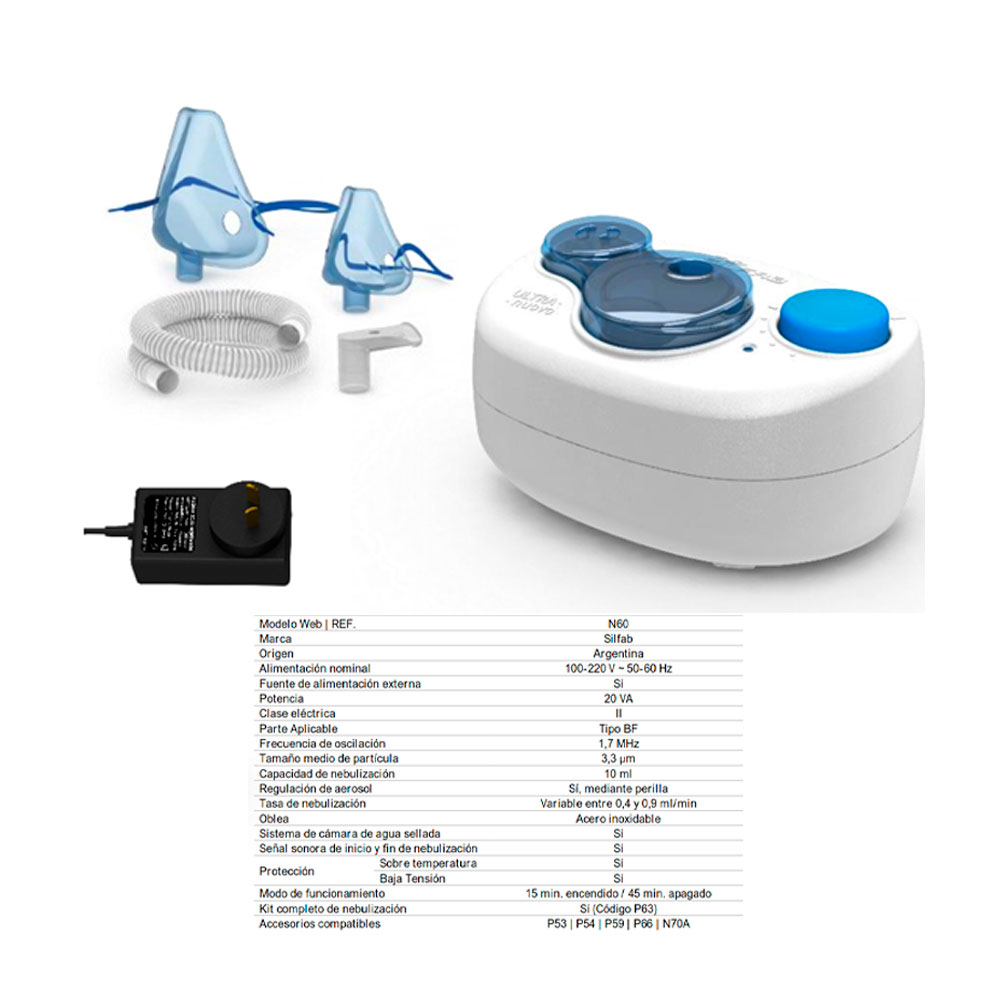 NEBULIZADOR SILFAB ULTRASONICO ULTRA NOVO N60