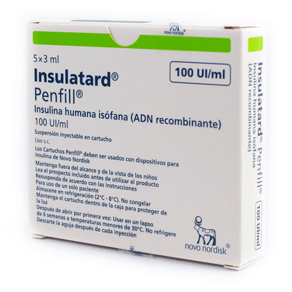 INSULINA INSULATARD HM 100 PENFILL CARTUCHOS 5x3ml