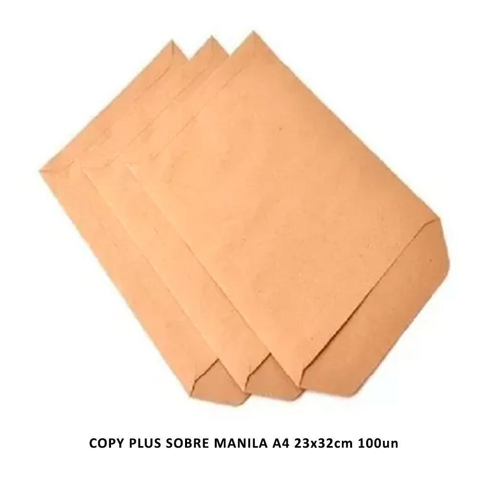 COPY PLUS SOBRE MANILA A4 23x32cm 100un