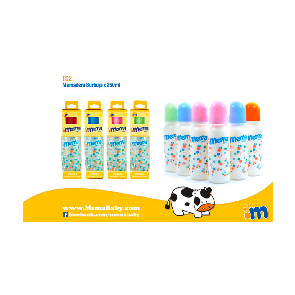 MEMA BABY MAMADERA BURBUJAS TAPA 250ml