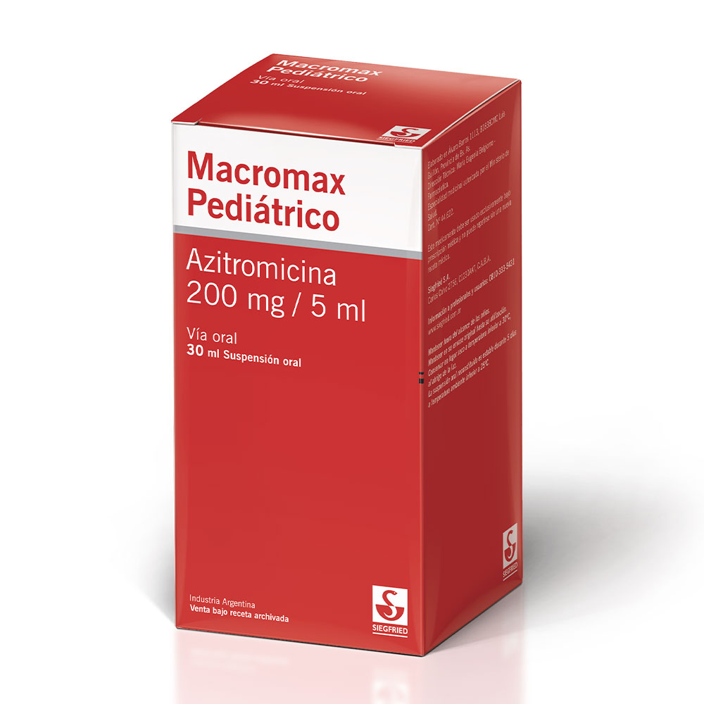 MACROMAX PEDIATRICO 200MG/5ML SUSP.ORAL x 30ML