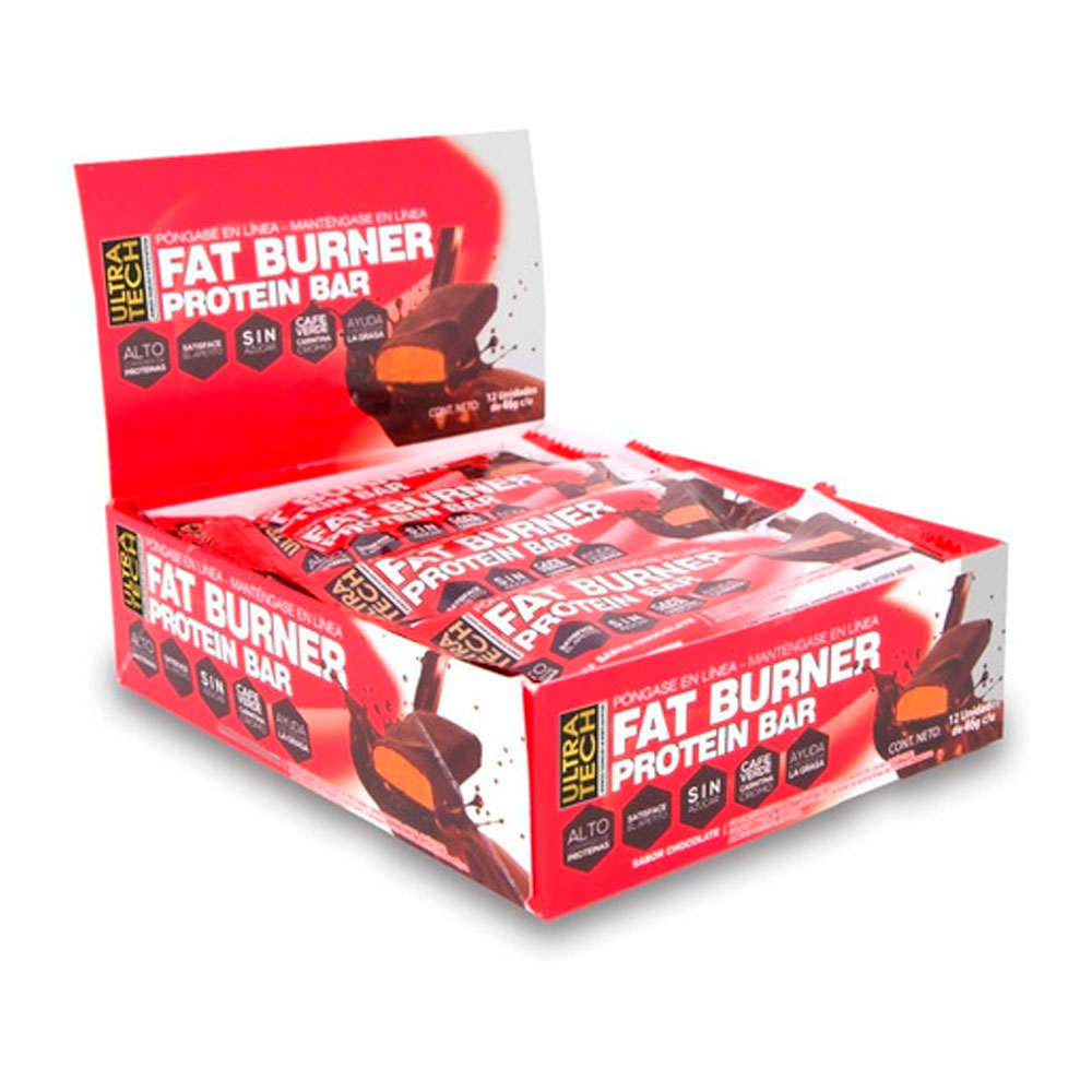 ULTRA TECH FAT BURNER PROTEIN BAR CHOCOLATE 12UN