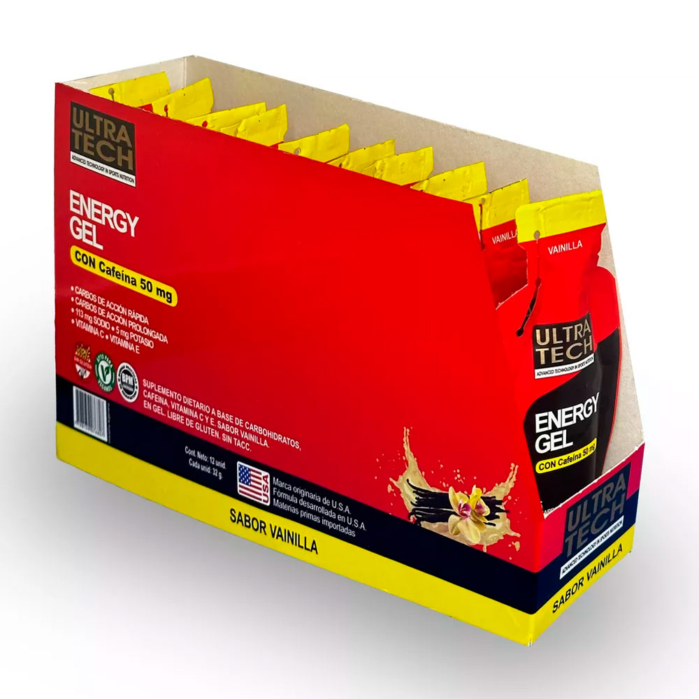 ULTRA TECH ENERGY GEL AMINO C/CAFEINA VAINILLA 12U
