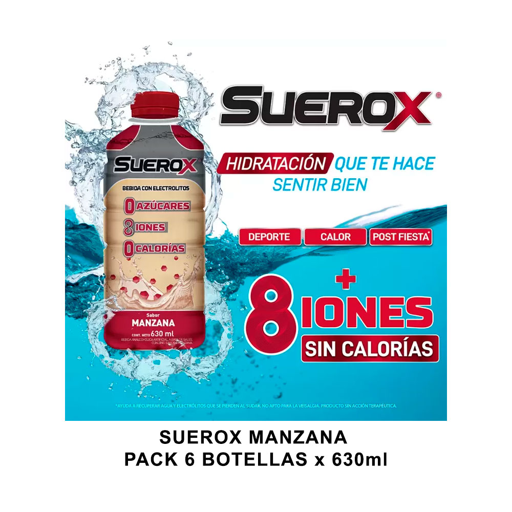 SUEROX MANZANA PACK 6 BOTELLAS x 630ml