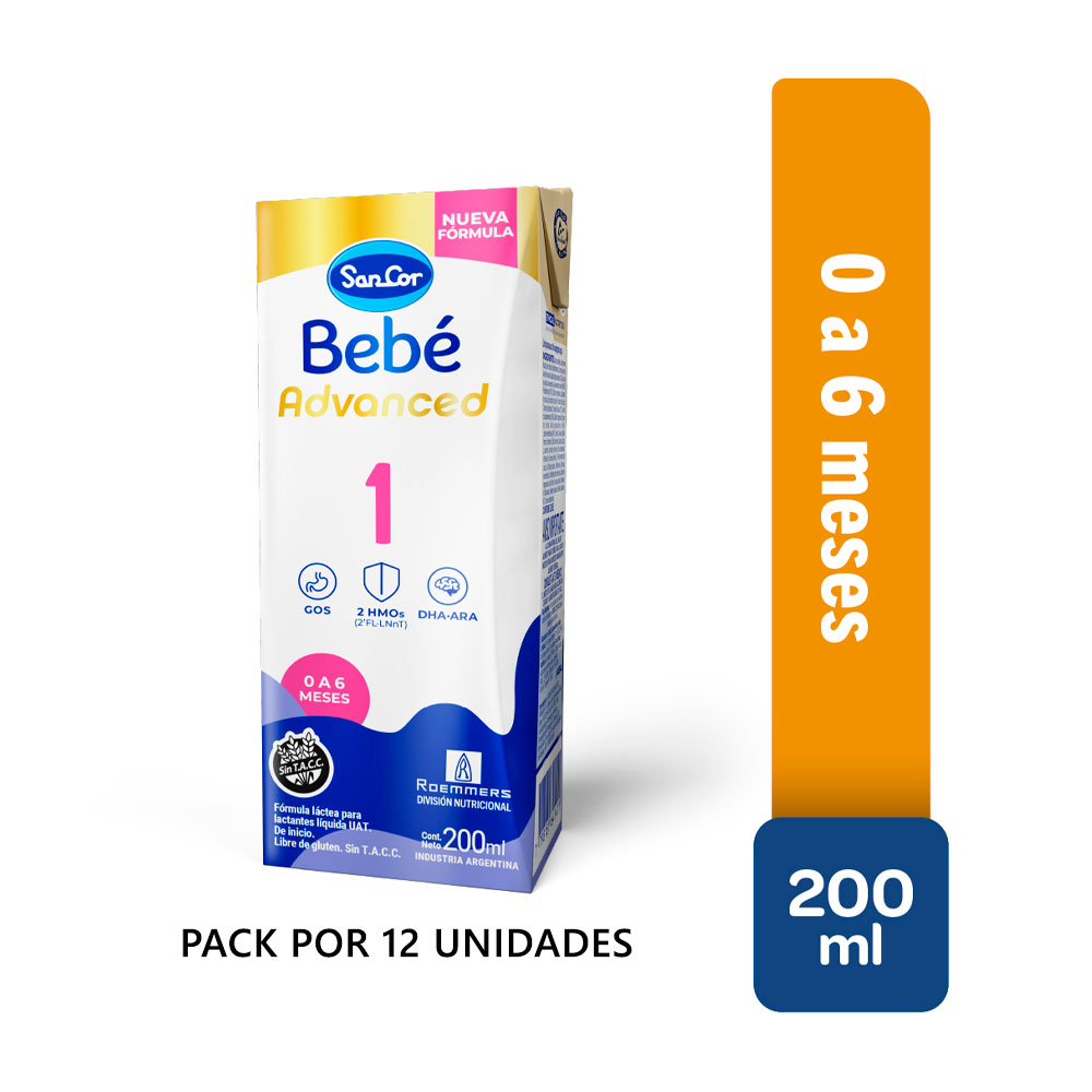 SANCOR BB 1 ADVANCED 200ML PACK X 12 BRICKS