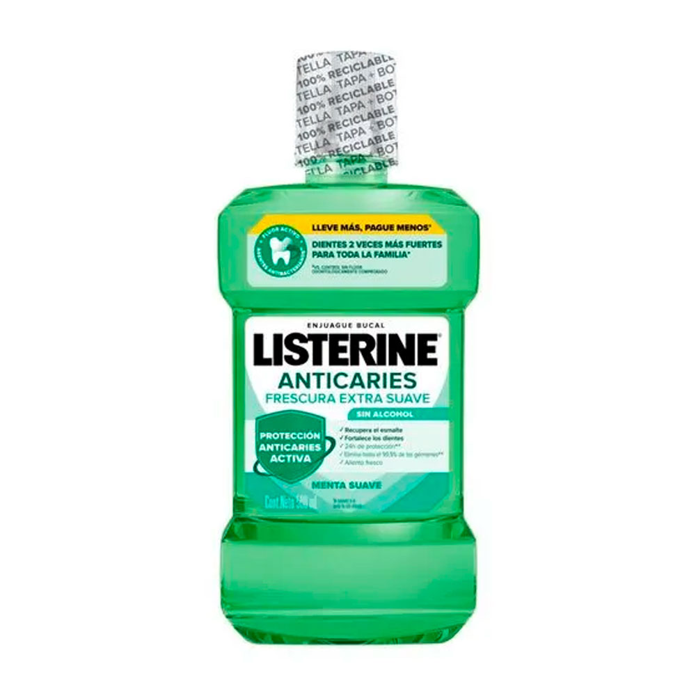 LISTERINE ENJUAGUE BUCAL ANTICARIES ZERO 500ml