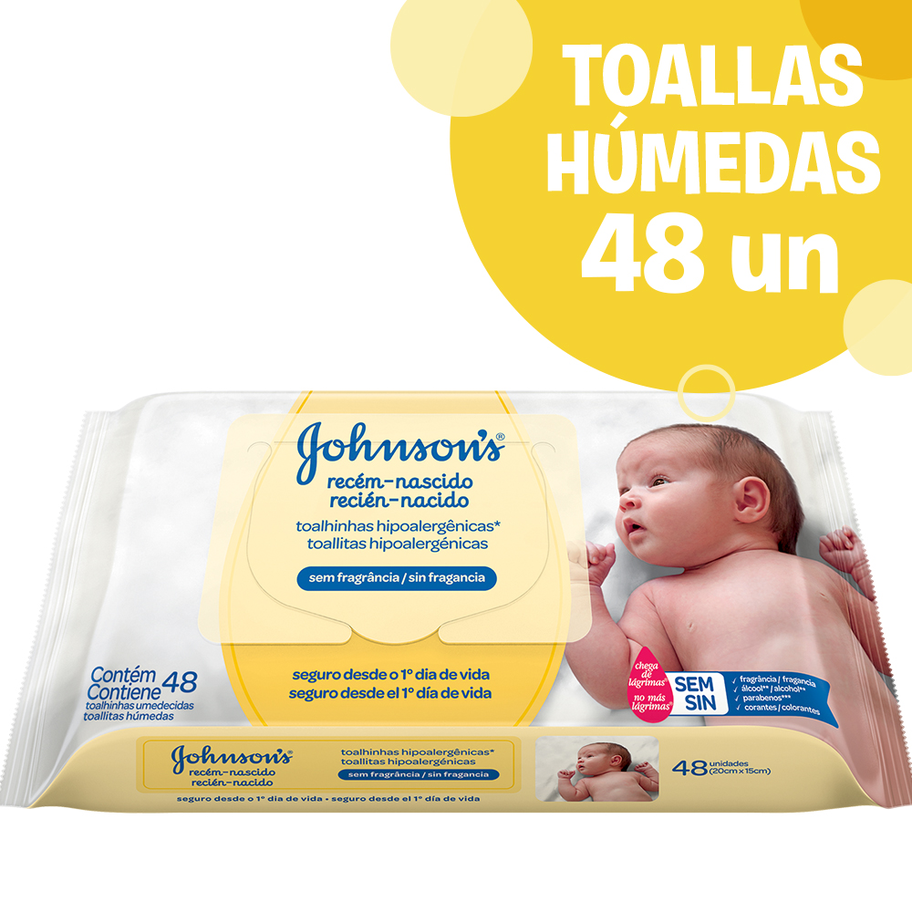 JOHNSON BABY TOALLITAS RECIEN NACIDO 48un