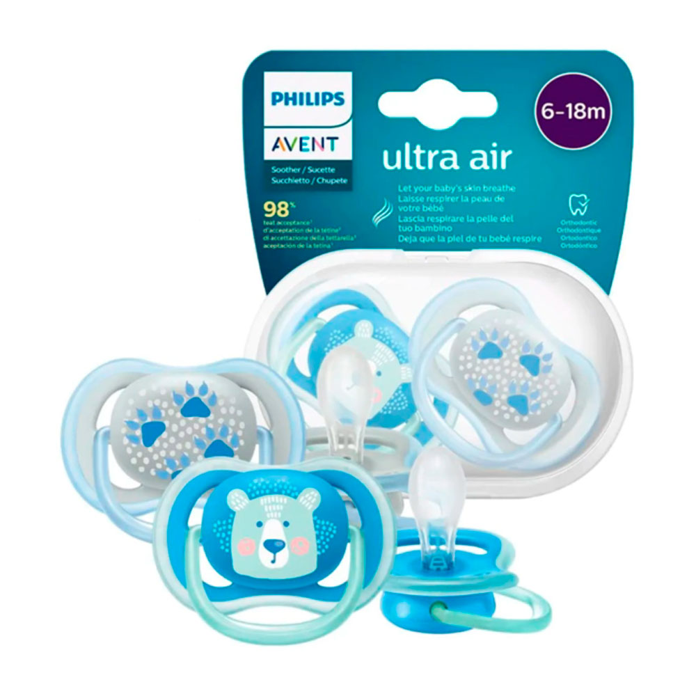 AVENT CHUPETE ULTRA AIR 6-18 OSO/GARRAS 2un